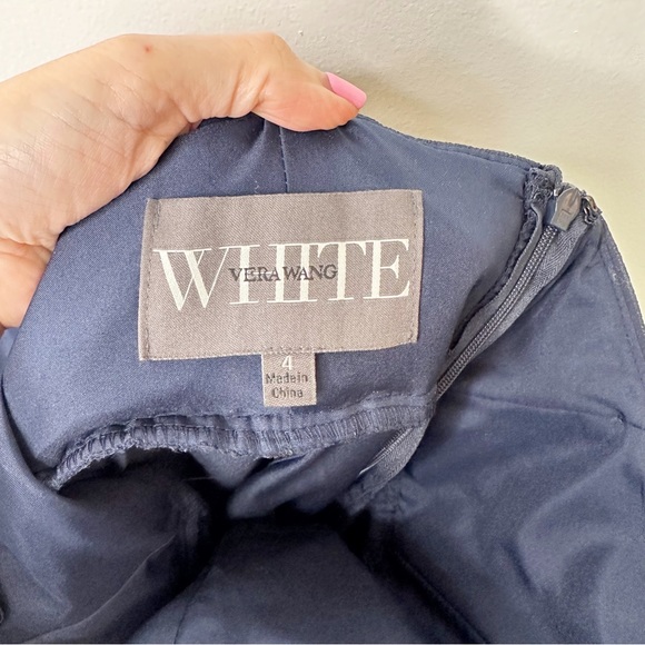 Vera Wang Ruffle Chiffon Formal Evening Gown Dress Size 4 - Picture 9 of 13